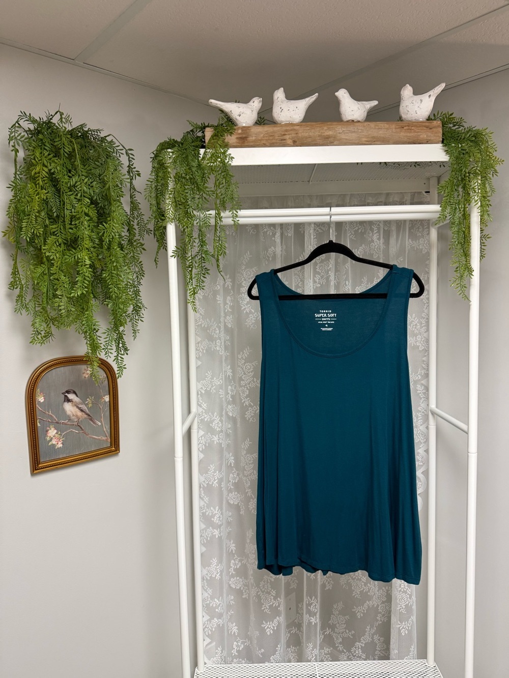 Torrid Super Soft Scoop Neck Layering Tank Top | Teal - Size 4